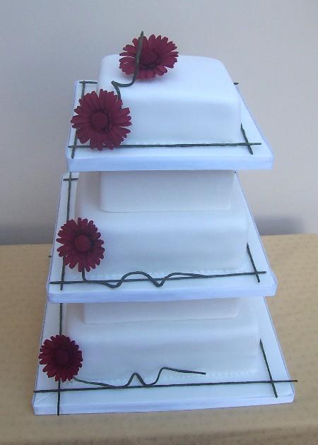 Contemporary Gerbera Wedding Cake  Ref  IC004