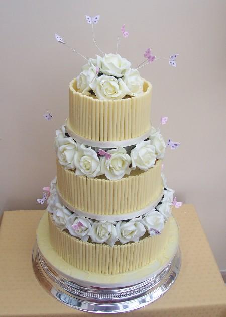Chocolate Wedding Cake with Butterflies  Ref CW003