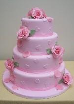 Pink Rose  Wedding Cake   Ref IC041