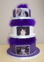 Purple Photo Wedding Cake  IC046