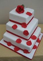Off Set Rose Wedding Cake Ref IC059