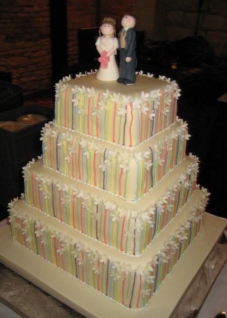 Stripey Wedding Cake Ref IC068