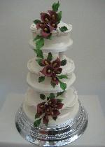 Three tier Wedding Cake with cala lilies  Ref IC069