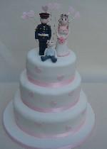 Wedding Cake with Bride and Groom Topper  Cake Ref 72