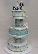 3 Tier summer cake with flower filled separators REF IC093