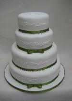 Stunning 4 tiered round cake with writing and jewels REF IC097