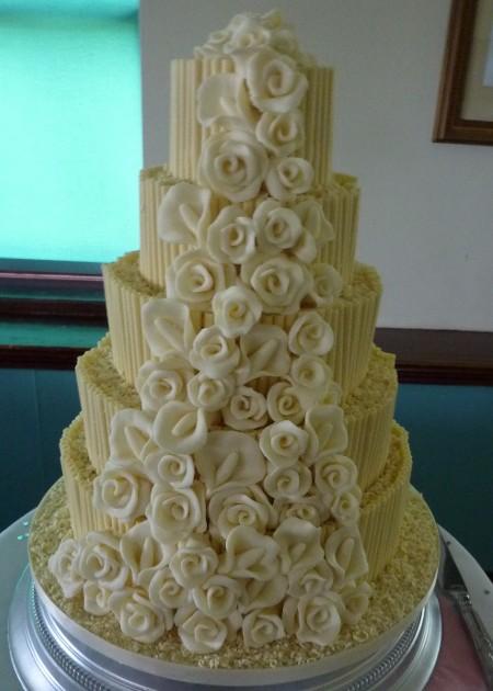 Chocolate and rose wedding cake Ref  CW045