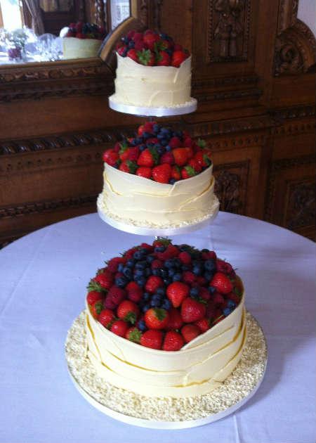 Chocolate Wrapped 3 tier Wedding Cake